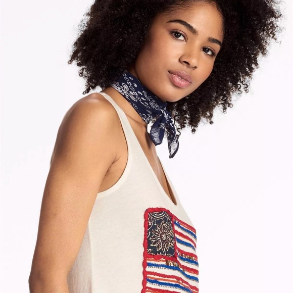 Lucky Brand Tank Top Embroidered 4th Of July New - Picture 5 of 8